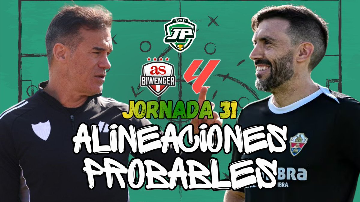 JornadaPerfecta's tweet photo. 🔮 ALINEACIONES PROBABLES para la Jornada 31 de LaLiga
Onces, dudas, alternativas. Todo lo que necesitas saber en un formato rápido y ligero 💥⚡
Vídeo 🧐⤵️
#Biwenger #LaLigaFantasy #FantasyMarca #Comunio https://t.co/573D9eyVv2