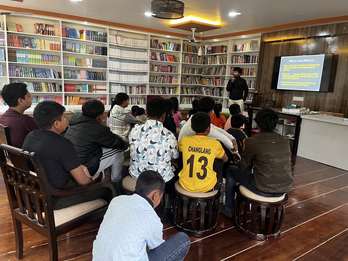 NalcMiao's tweet photo. Celebrating the spirit of culture and learning at @NalcMiao. 
Students participated in a group-wise poster making activity on Mopin Festival, while Prakash Giri delivered a PPT explaining its importance, culture, traditions, and food to the students. 🌾

@PemaKhanduBJP https://t.co/UfbxjmMPau