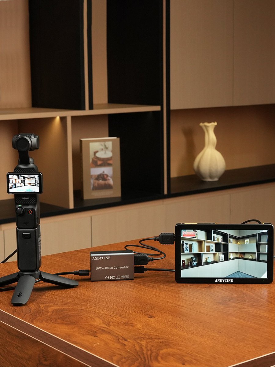 andyzhuang85's tweet image. Your action camera just met its match — the ANDYCINE UVC2H. 🔄
Turn your DJI Osmo Action 4/5, Pocket 3, or Insta360 into a proper webcam or live streaming rig.
✅ UVC to HDMI
#ANDYCINE #UVC2H #LiveStreamSetup #ContentCreatorTools #DJIOsmo #Insta360 #VlogSetup