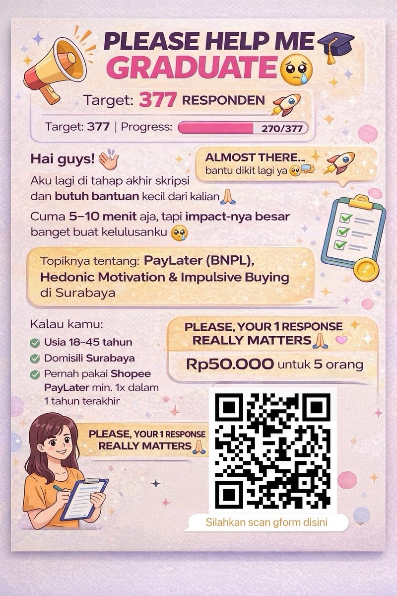 shadeofrona's tweet photo. @sbyfess Ada yang pengguna shopee paylater ga disini? Mohon bantuannya untuk isi kuesioner penelitian skripsi saya kak 🥺🙏🏻 https://t.co/Bcct4iKB05