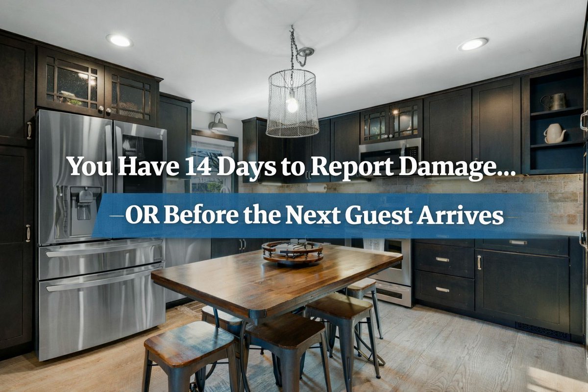 TurnHospitality's tweet image. Think you have 14 days to report damage?

Only if another guest does not check in first.

On most platforms, it is 14 days OR before the next arrival. Whichever comes first.

That window can close in hours.

Full story: turnhospitality.com/blog/the-two-d…

#STRcommunity