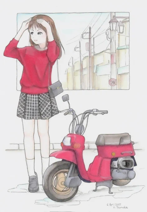 #原付の日 去年描いたもの。
