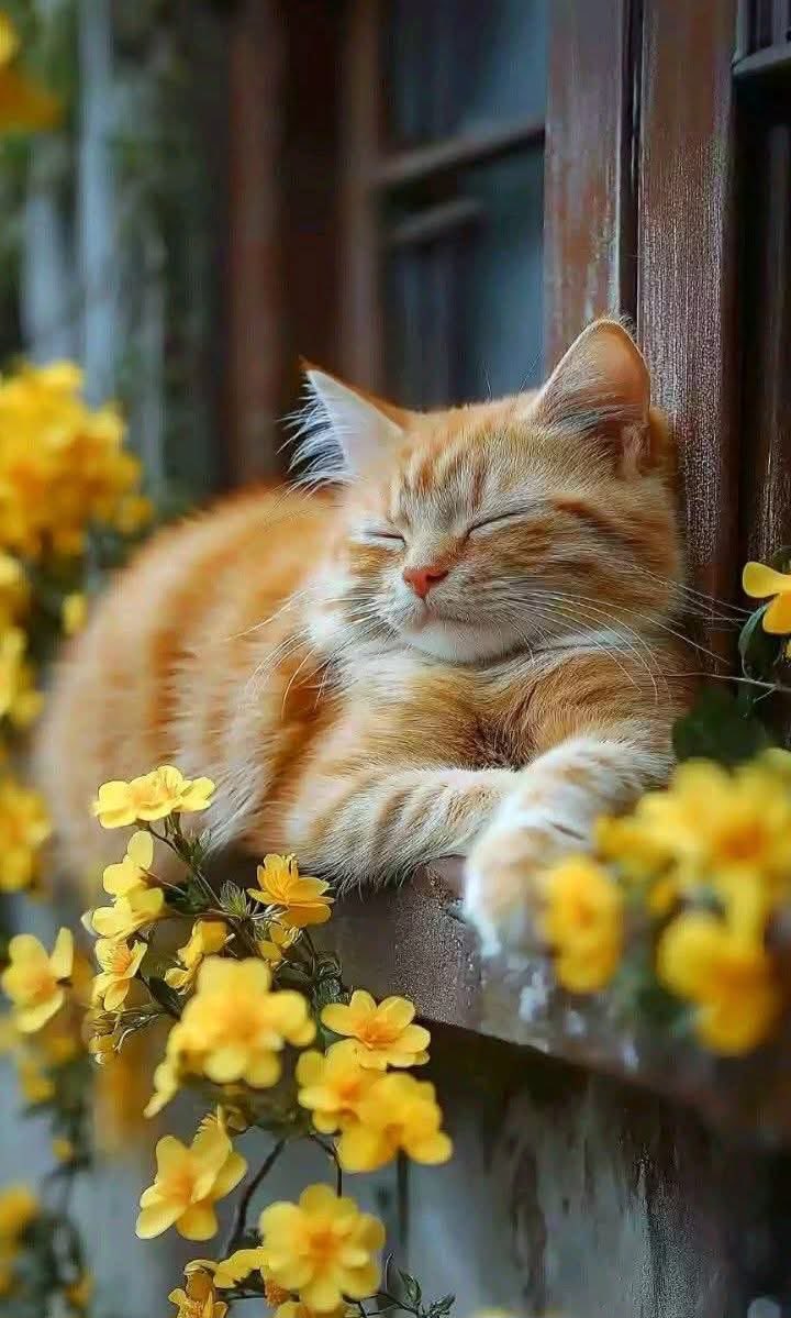 SusanDaw1's tweet image. #GoodMorningEveryone #HappyThursday #SpringVibes 
#GingerKitty ☀️ 🐈😺🐾🌼🧡🌿🌼🪴😺🐾🌼💛🌼😽