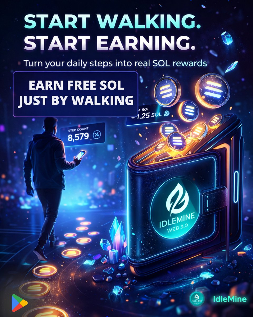 stringidlemine's tweet image. 🚶‍♂️ Start Walking. Start Earning.

Turn your daily steps into real SOL rewards with IdleMine.

Earn FREE SOL just by walking.

✅ Passive Income
🎮 Gamified Rewards
⚡ Instant Tracking
Download now 👇
 play.google.com/store/apps/det…
#IdleMine #WalkToEarn #Solana #CryptoRewards