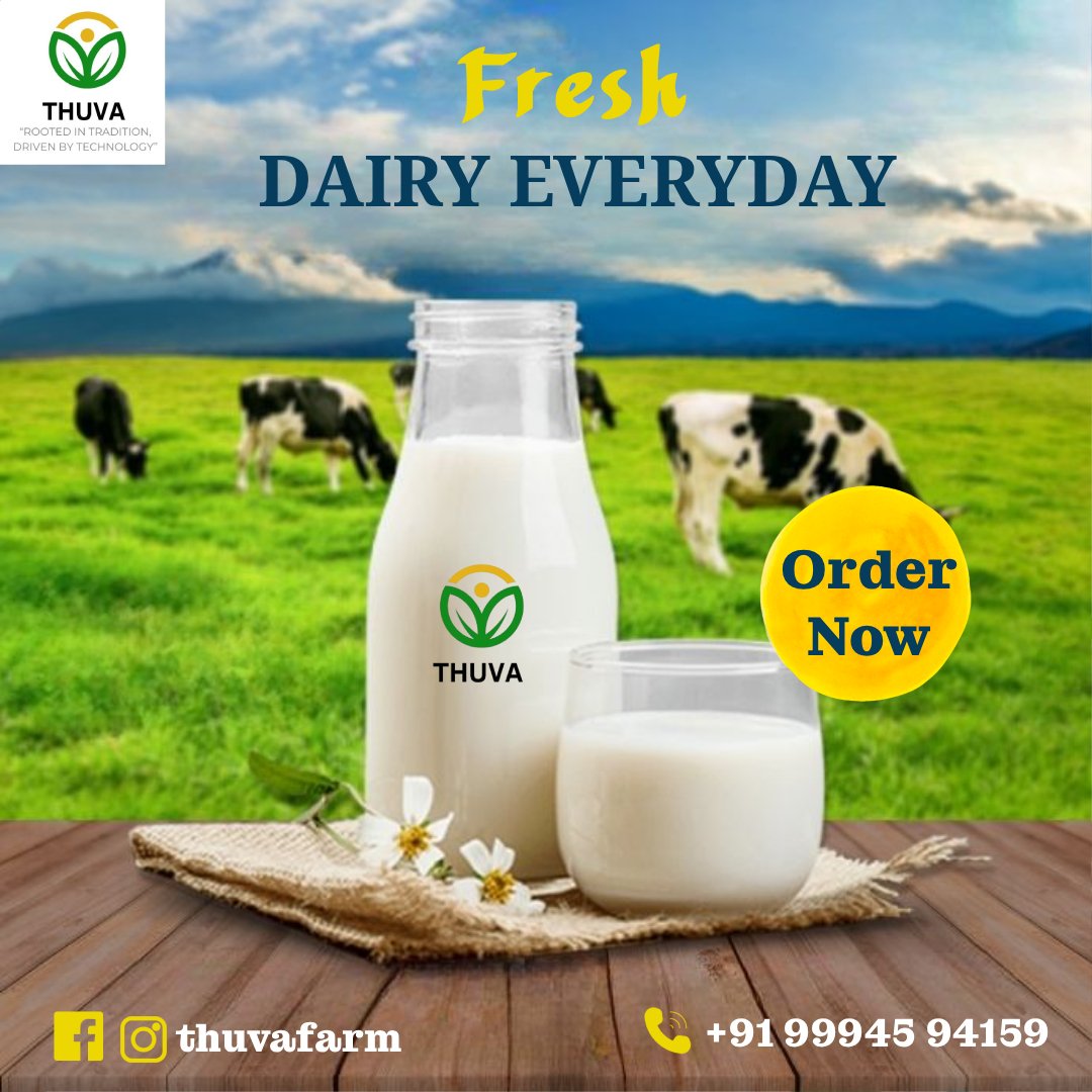 thuvafarm's tweet photo. Pure milk. Fresh every day. 🥛🌱
Straight from the farm to your doorstep.
Taste the real difference.

#FreshMilk #Dairy #FarmFresh #HealthyLiving #Organic #MilkDelivery #Thuva #Viral #TrendingNow https://t.co/ECaKqeI7Me