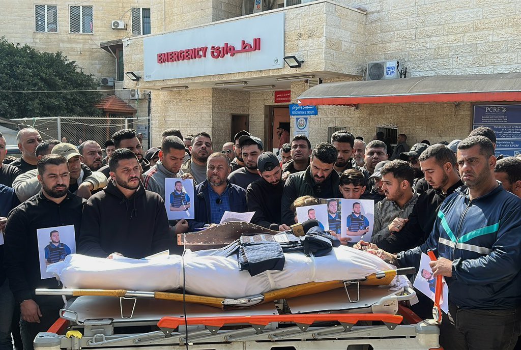 Farewell to journalist Mohammad Wishah who was killed by the Israeli occupation forces yesterday in Gaza..