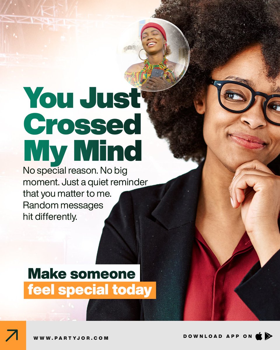 partyjor's tweet image. No special reason.
No big moment.

Just a simple reminder:
someone is thinking about you. ❤️

Say it today.
app.partyjor.com/moments

#YouMatter #SpreadLove #Partyjor #SimpleMoments #KindnessMatters #BigWiz #Rashford #Chocolatecity