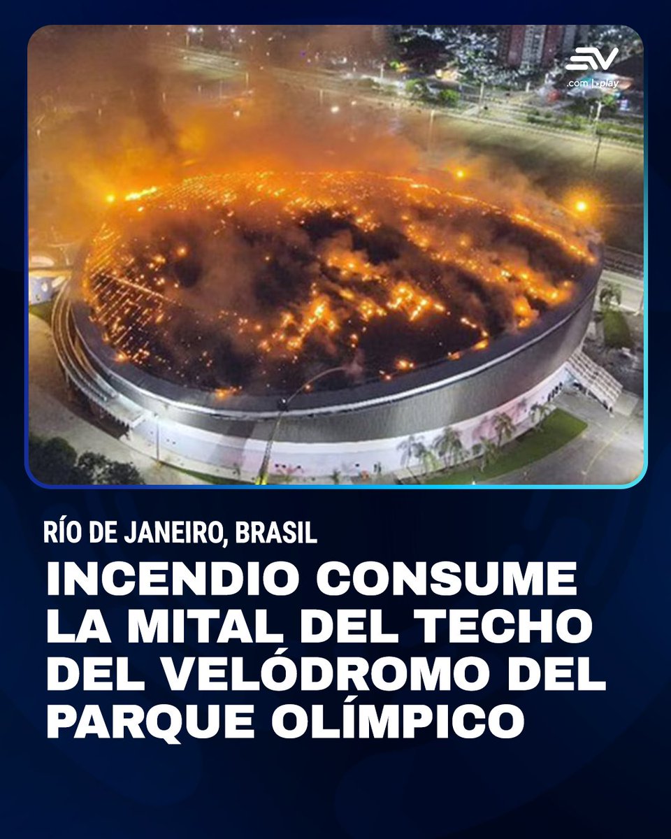 EcuavisaInforma's tweet image. 📌 Un incendio registrado durante el miércoles 8 de abril destruyó cerca del 50 % de la cubierta superior del Velódromo del Parque Olímpico de Río de Janeiro, en #Brasil, sin que se reportaran heridos. 📲 bit.ly/4ckqhn3