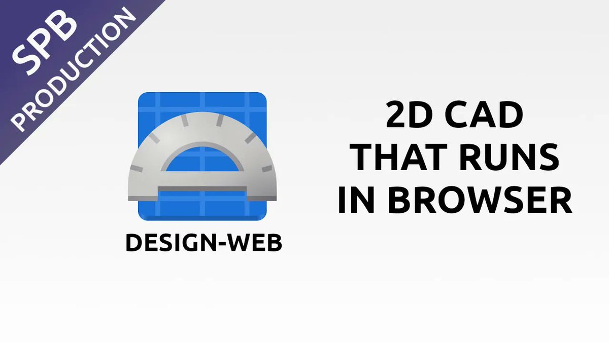 #Design-Web is a 2D CAD free #OpenSource application that runs in your browser. This video is a short overview of the application, which creates and edits #DXF files: youtu.be/4c1xSt6pPEY

You can access the application here: design-web.uk

#CAD #SPBProduction