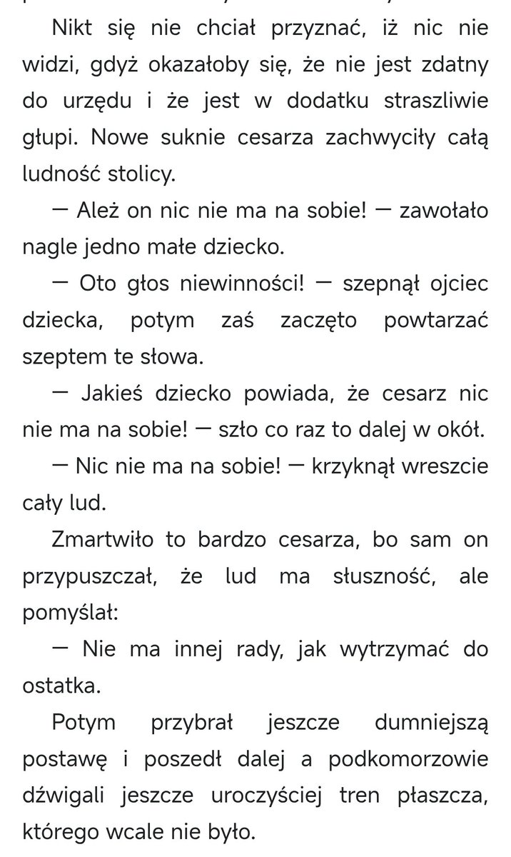 Hans Chistian Andersen, "Nowe szaty Cesarza"