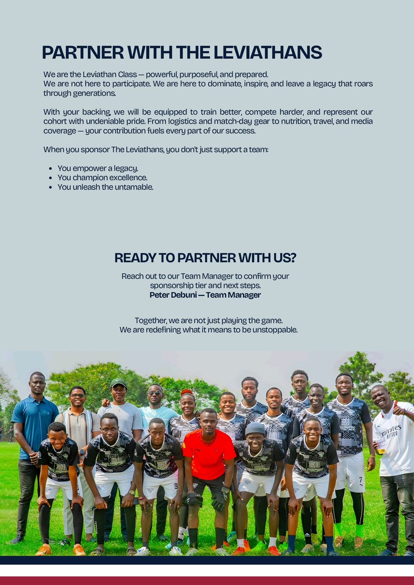 Leviathans2k19's tweet photo. Partner with the Leviathans and fuel a legacy of dominance👌💪
#leviathans2k19 https://t.co/kiOx7vqgCC