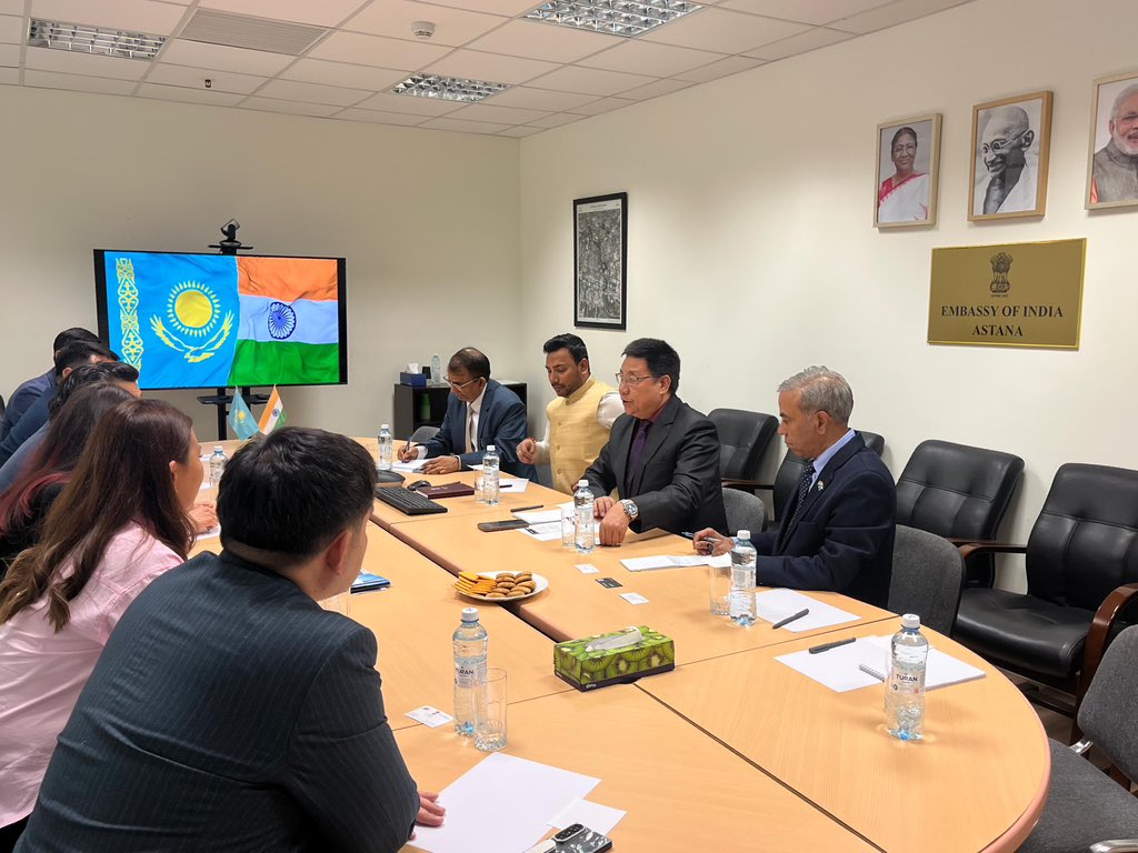 Angkailongdi's tweet photo. Had a productive meeting with  Bank Credit Centre &amp; Insurance partners to work out  a group insurance package for Indian students in Kazakhstan that is affordable yet with comprehensive coverage, including air evacuation to India, securing peace of mind and unhindered studies🇮🇳🇰🇿 https://t.co/3ZTd1H3iWZ