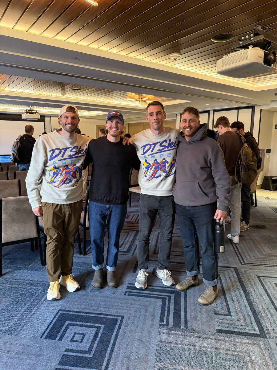 Bbruhis's tweet photo. Got to hang with some legends for day 1 of DTSki 

Some things I learned: 

LTV:CAC should be our number 1 metric.  Ideally 3x 

Leverage suppliers for innovation.  Ask them for feedback and launch a product with them 

Packaging is everything (duh) 

Team is everything.  Makes me want to move faster towards hiring. 

Create spaces where you can learn from those that are 10 chapters ahead of you.  

Day 2 about to kick off.  Lets gooooo