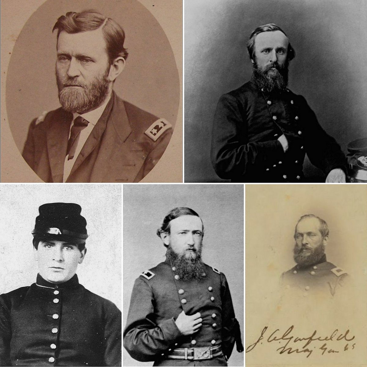 PrezWisdom's tweet image. As we celebrate the surrender of Robert E. Lee to General Ulysses Grant 🇺🇸 at Appomattox Courthouse #OTD (1865), signaling the end of the Civil War, let's remember the five future (OHIO!) Presidents who served in the military during that War.
#POTUS
#CivilWar
