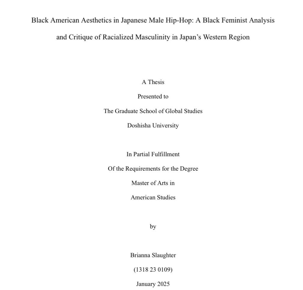 Yes, a black feminist wrote an excellent dissertation on this, particularly as it relates to Japanese men’s performance of Black American masculinity in the Kansai region. The “blackening up” thru exaggerated facial features, voice, &amp; movement constitutes a form of racism itself.