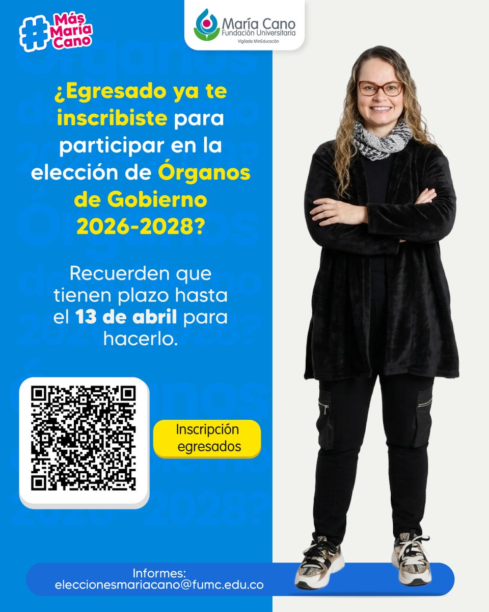 Ofrecemos a nuestros egresados la posibilidad de seguir participando en las decisiones institucionales, por ello extendemos la invitación a inscribirse para participar en las elecciones de Órganos de Gobierno 2026-2028.

¡Escanea el código Qr e inscíbete!