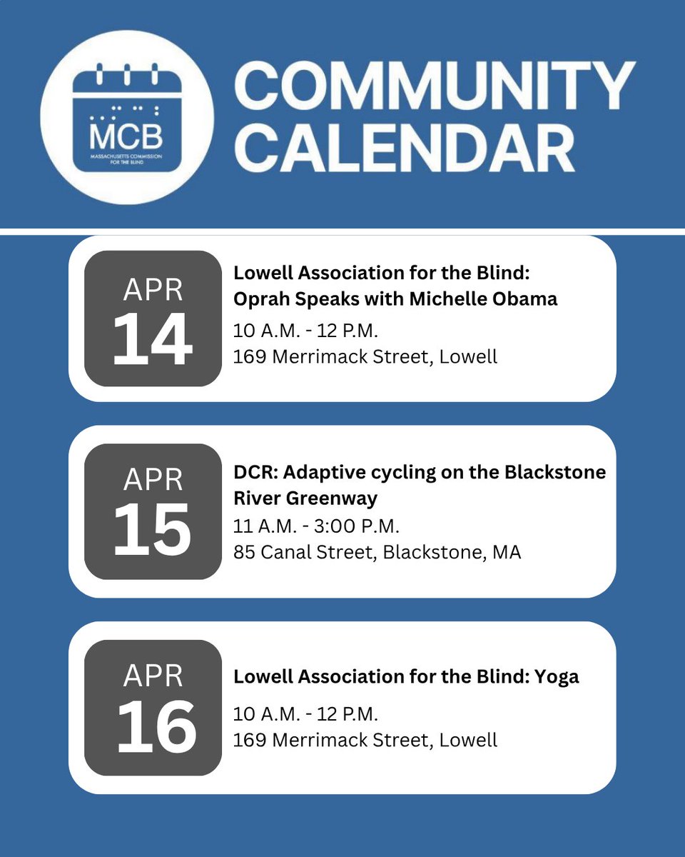 Massachusetts Commission for the Blind (MCB) tweet media