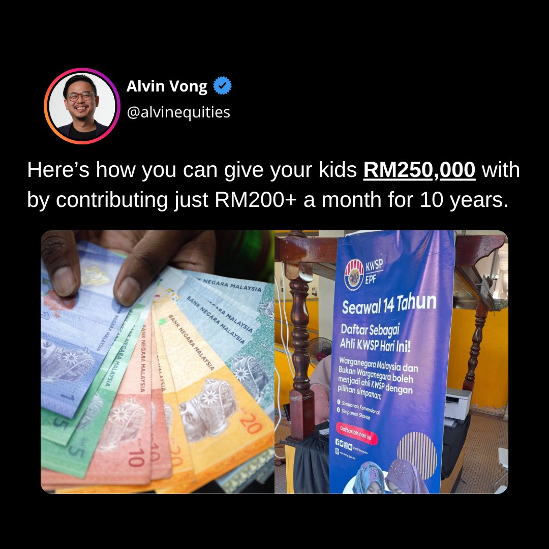 alvinvong_ET's tweet photo. How to get bonus RM500 from gov for your kids: #investments #et #fyp #malaysia #investing #assets #stocks #equitiestracker #dividends #personalfinance https://t.co/s3p6dl01QY