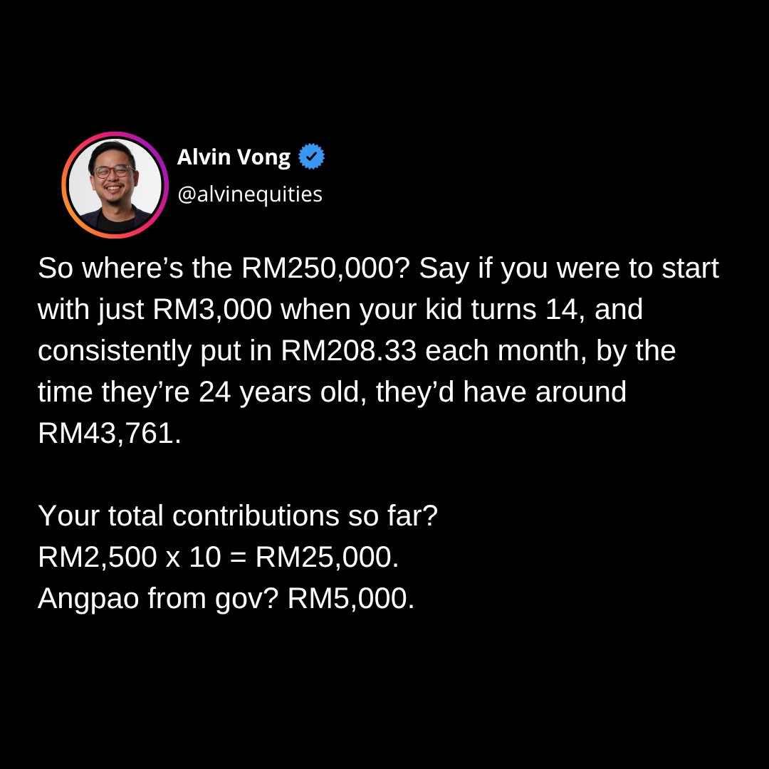 alvinvong_ET's tweet photo. How to get bonus RM500 from gov for your kids: #investments #et #fyp #malaysia #investing #assets #stocks #equitiestracker #dividends #personalfinance https://t.co/s3p6dl01QY
