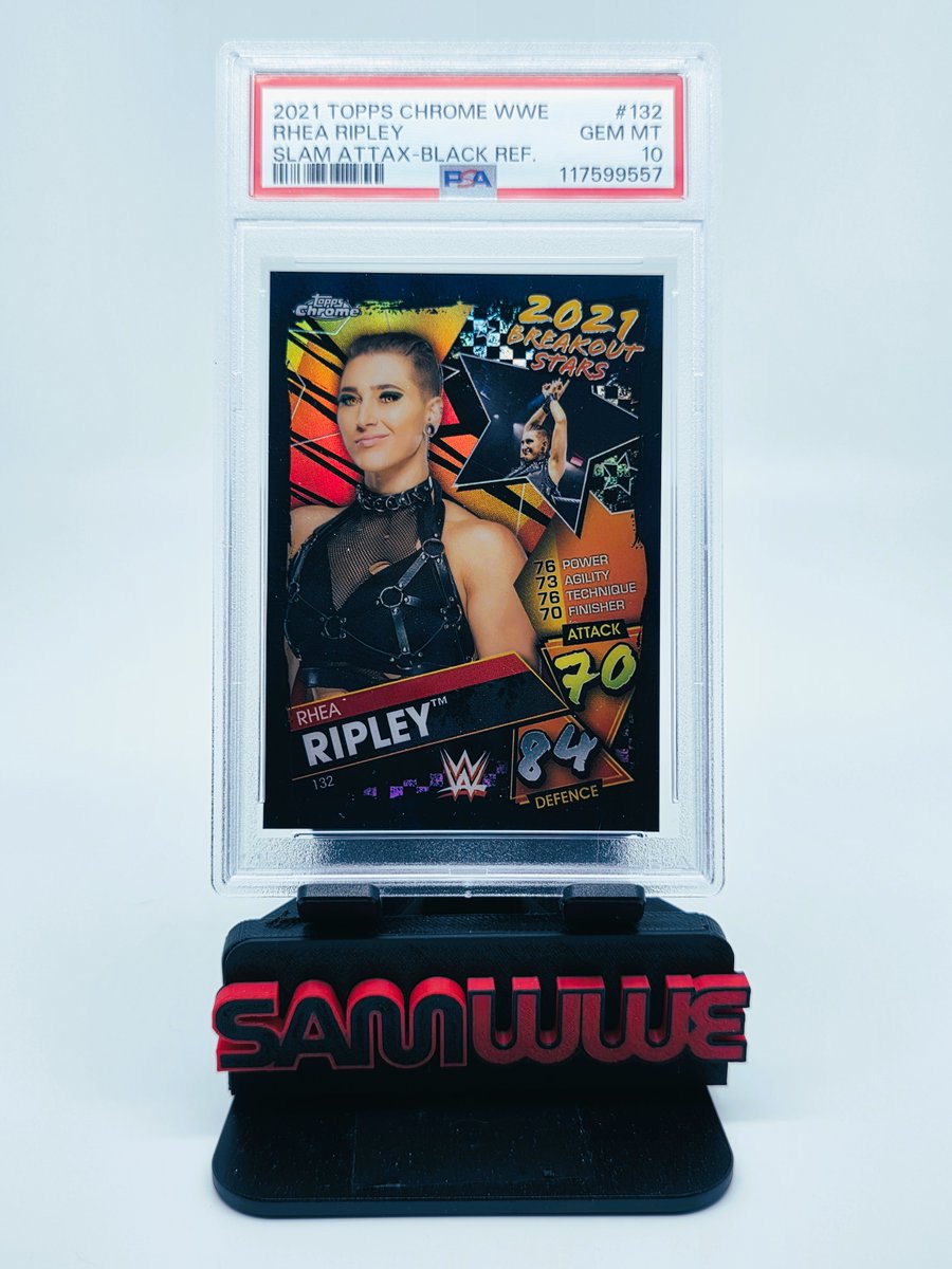 Rhea Ripley
2021 WWE Topps Chrome Slam Attax
2021 Breakout Stars
/10 Black Refractor
💎GEM MINT 10💎

#rheacollection
#mamicollection
#rheapc
#mamipc