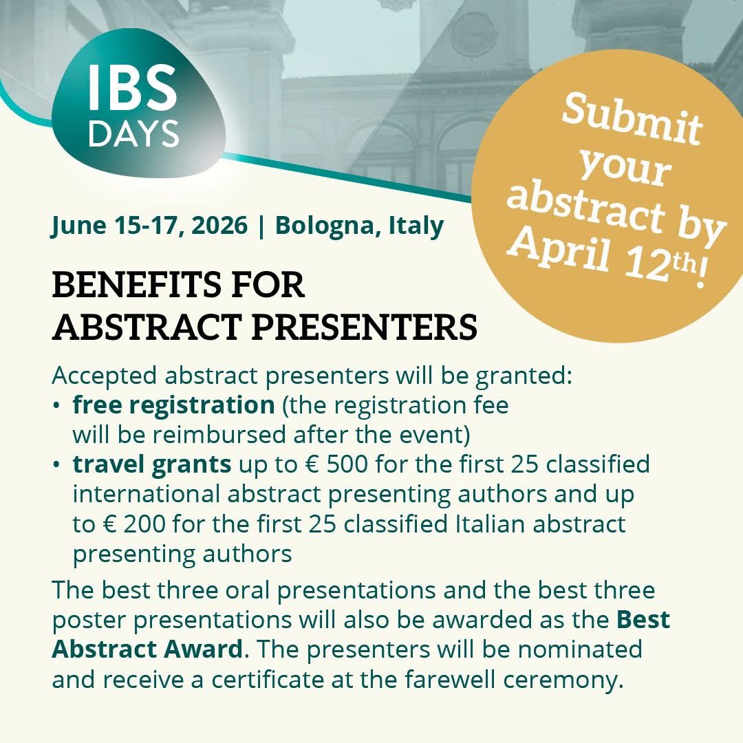 GMFHx's tweet image. Are you a researcher or healthcare provider working in #IBS?

👉 Present your research at #IBSDays2026 before 12th April and benefit from free registration and travel grants for selected abstract presenters:

ibsdays.com

@ibs_days