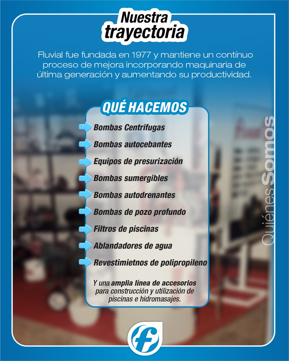 bombasfluvial's tweet photo. Desde 1977, en #Fluvial desarrollamos soluciones confiables para el movimiento de agua, acompañando a hogares y proyectos en todo el país.

🏅Más de 49 años de trayectoria
Un camino sostenido por innovación, crecimiento y compromiso con la industria nacional.
#industrianacional https://t.co/Za5Domkaqf