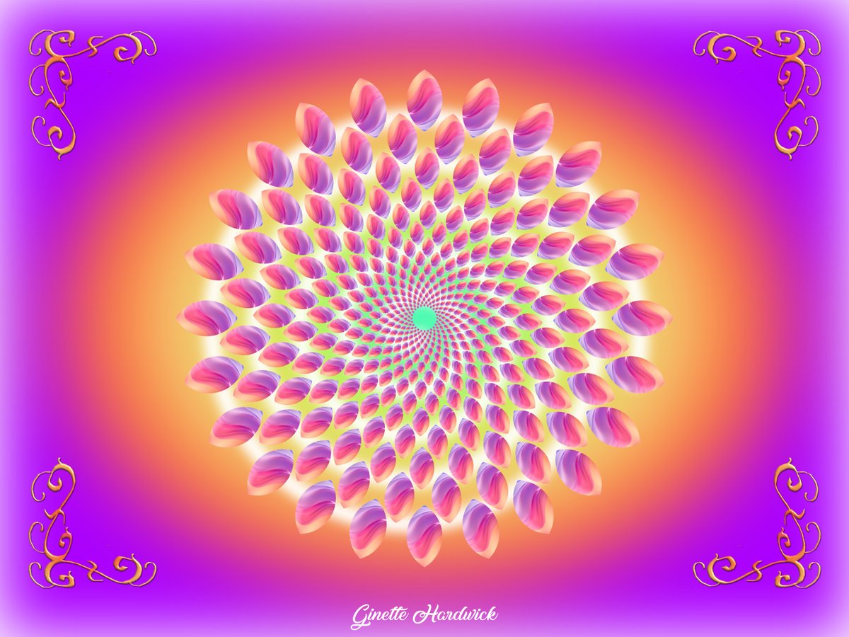 Gardencomet's tweet image. I wouldn't have the patience or skill to do that by hand, but I've recently learned how to do it #AffinityDesigner. NOT AI. I drew the corners by hand. They were originally black but I modified them to co-ordinate with the background.