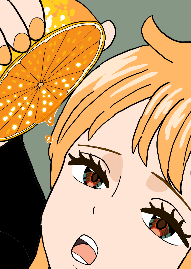 nokironoki_'s tweet photo. ナミ 直みかんジュース Straight Mandarin orange juice #ONEPIECE https://t.co/DCVhxOz6NB