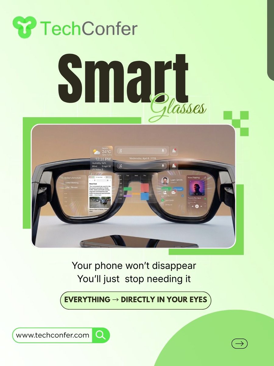 techconferindia's tweet photo. The shift won’t feel dramatic, until one day, it is.🕶️✨
Technology is getting closer, smarter, and more personal than ever before.

📞 +91 8130450124 (India)
🌐 https://t.co/PkR0Jq2M1v
✉️ sales@techconfer.com

#MetaGlasses #ARGlasses #AR #MarkZuckerberg #TechConfer #AIGlasses https://t.co/BumfcSgOUl