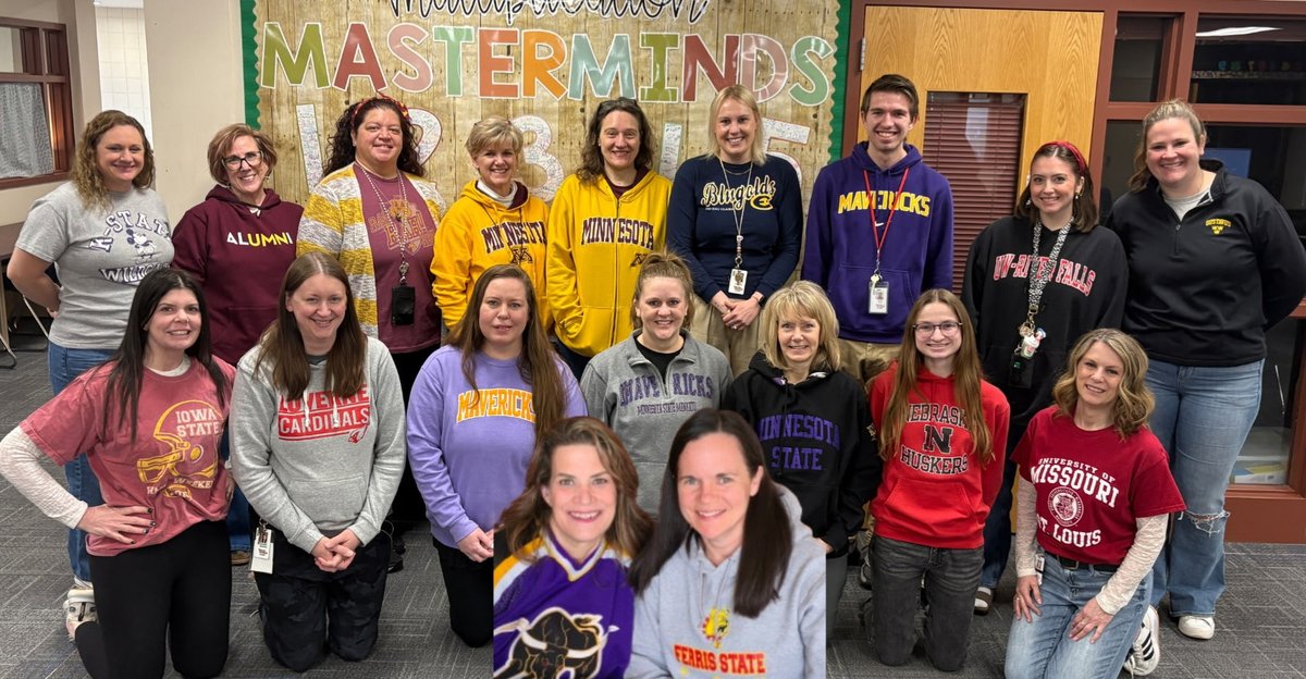 ShakopeeSchools's tweet photo. #ShakopeeSchools is starting the week with a #throwback to Underground Staff Spirit Week at Sun Path Elementary! Which look was your favorite? 👇 #MondayVibes #saberpride #StaffStyle https://t.co/qBMhAsjrNy