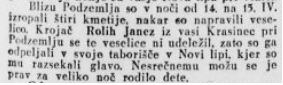 SO TO VAŠE BORBE ZA OSVOBODITEV SLOVENIJE <a href="/Zvezaborcev_NOB/">ZZB NOB Slovenije</a> ?
IMAJO TI MORILCI  BORČEVSKE POKOJNINE  OZ. SO TE ŽE PREŠLE NA NJIHOVE POTOMCE ? STE JIH DOVOLJ NAGRADILI ZA KLANJE SLOVENCEV?

15. aprila 1943 so komunisti umorili #JanezaRoliha, krojača iz vasi Krasinec pri Podzemlju,