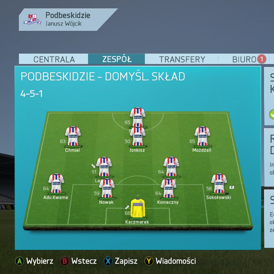 Kret2089v2's tweet image. 24 dni do matury a więc... Kariera Podbeskidziem w #fifa16