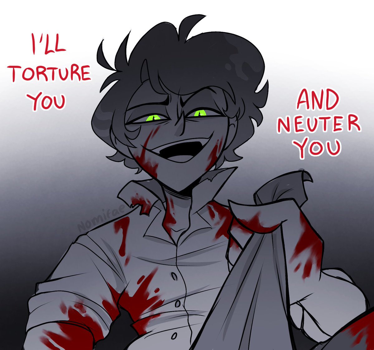 Nomifae_'s tweet image. ”I'll stamp out any memory that's good…I'll make you feel like any hostage should~” 

#RadioStatic #MurderMedia #HazbinHotelFanart