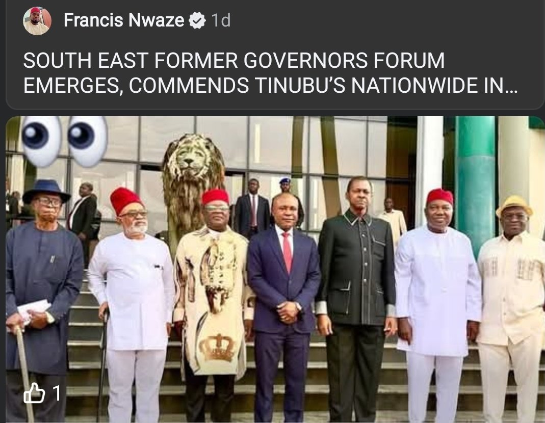 PeterOnyekachu's tweet photo. Is this another force rising against Mr. Peter Obi from the east?

I hope we have seen the video?
The former governors of the South East to support Tinubu, will Peter Obi join them as a former governor or not?🤔🤷‍♂️
#NigeriaPolitics
#Israël #MerzRücktritt #Perú https://t.co/Y9BsP4tpnM