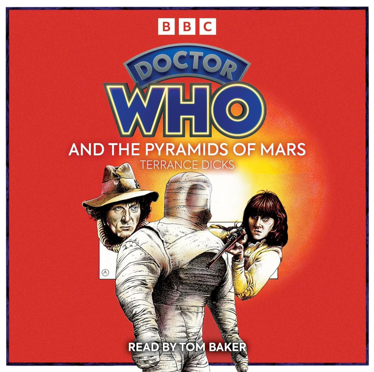 keithburton16's tweet photo. The novelisation of 1975 #DoctorWho serial #ThePyramidsOfMars by #TerranceDicks was published in 1976. The 2008 audio edition is read by #TomBaker himself and uses the book’s cover art by acclaimed artist #ChrisAchilleos. This latest reissue features the current series logo. https://t.co/gZqEZ3HdRs
