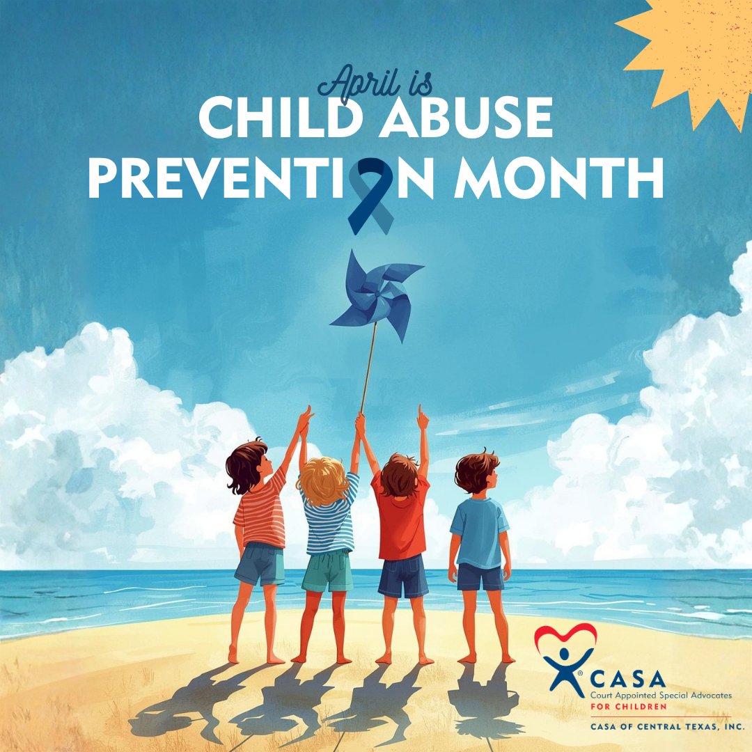 CASACenTex's tweet image. April is Child Abuse Prevention Month 💙Join us in taking action ⬇️
🔹 4/10 - Go Blue Day: Wear blue to show support for ending child abuse.
🔹 4/26 - Blue Sunday: A day of prayer for victims of child abuse.
🔹 Speak up &amp;amp; raise awareness! 
#BecomeACASA &amp;amp; advocate for children.