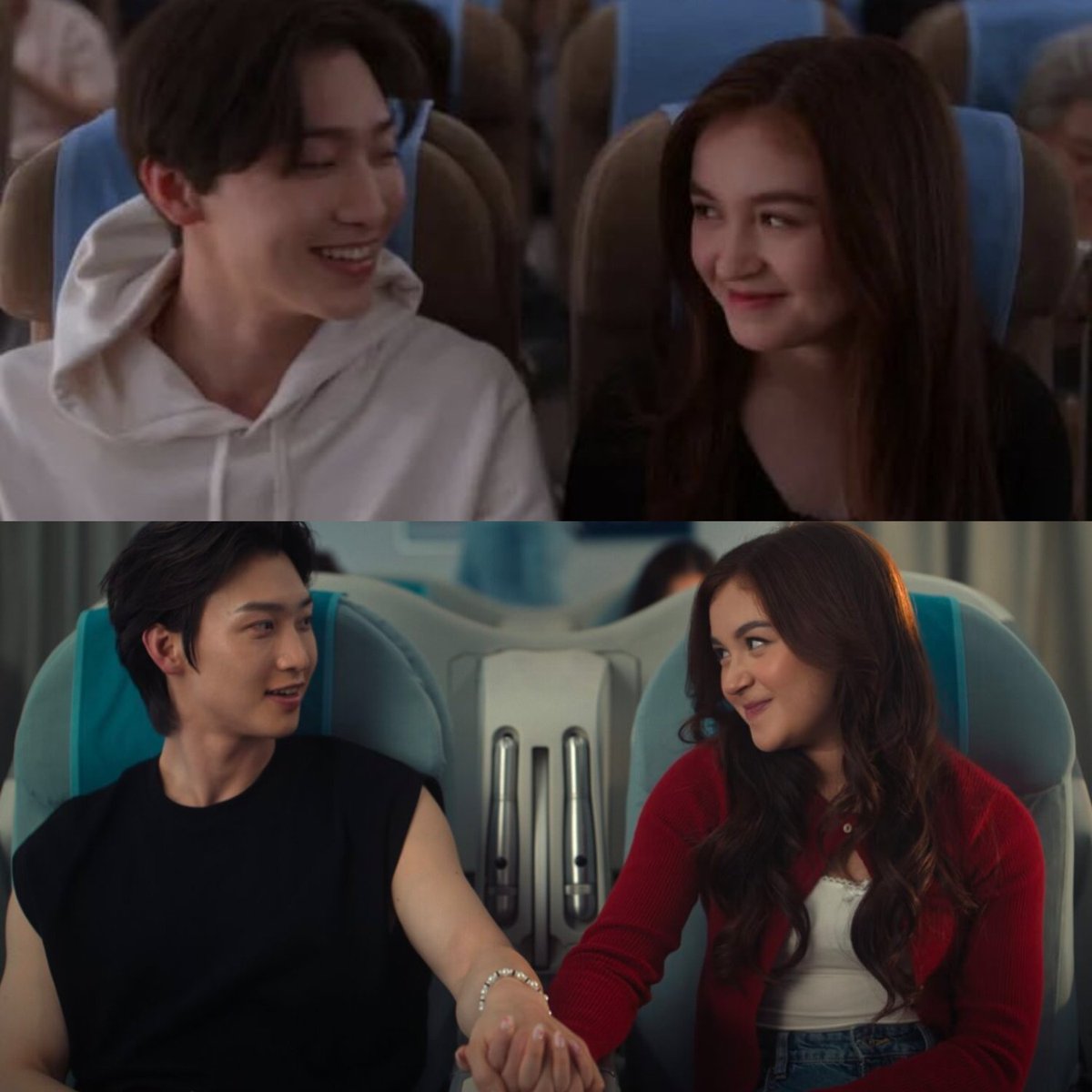 kitty usually sits in coach while minho sits in first class but the last scene of S3 shows they're sitting in business class. THEY MET IN THE MIDDLE.

cute little details 🙂‍↕️