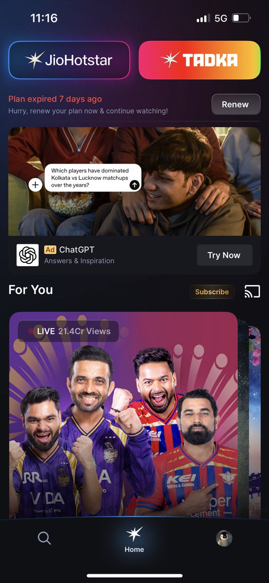Riyaaxtweet's tweet photo. I’m very disappointed with you @airtelindia and @JioHotstar ,My jio hotstar plan is included in recharge but it’s not working 😡 https://t.co/MxfTdP8dL3