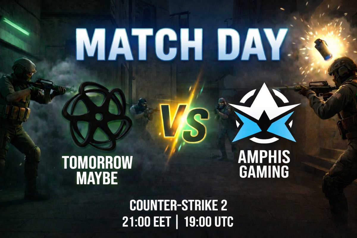 TeamTmrMaybe's tweet photo. ⚔️ MATCH DAY ⚔️

 Tonight we face @AmphisGG 

U can watch live at: https://t.co/BP1qQti7jt

Season 57 | Intermediate 
 #MatchDay #ESEA #CS2 #CounterStrike https://t.co/bbvaXhm39T