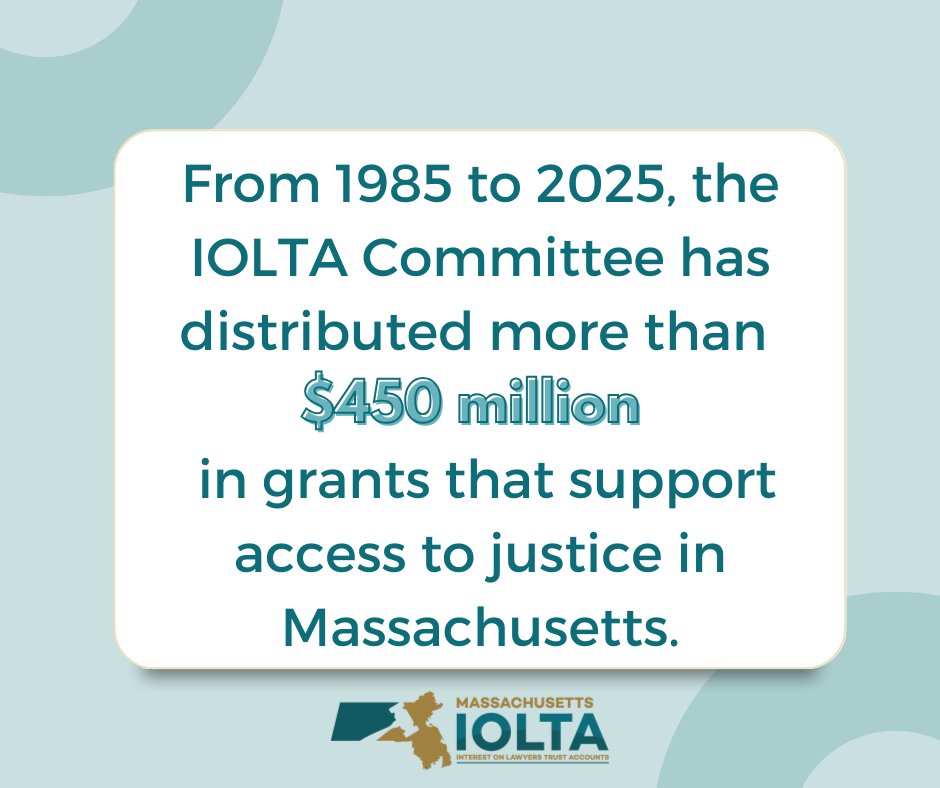 MAIOLTA's tweet photo. We are proud to have been serving #Massachusetts since 1985. Our funding of @MassBarFdn,@bostonbar, and @CivilLegalAid ensures that people in need can access legal services. #IOLTA #LegalAidChangesLives #LegalAidMatters https://t.co/2F53Eudota