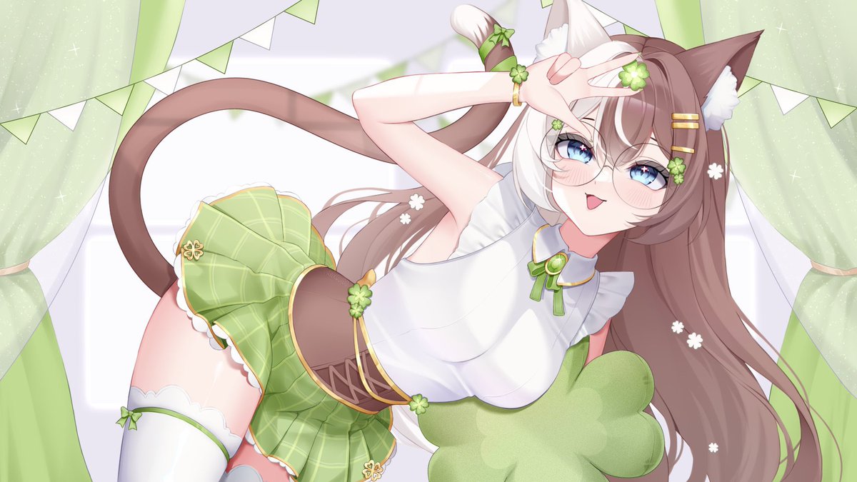 maomeadow's tweet photo. Thinking about switching this from a purely art account to just a silly lil side account, I’d like to play games like baldurs gate 3 and ffxiv while using my clover cat! 

🎨: @Awkquido https://t.co/L3Ywq8idCL