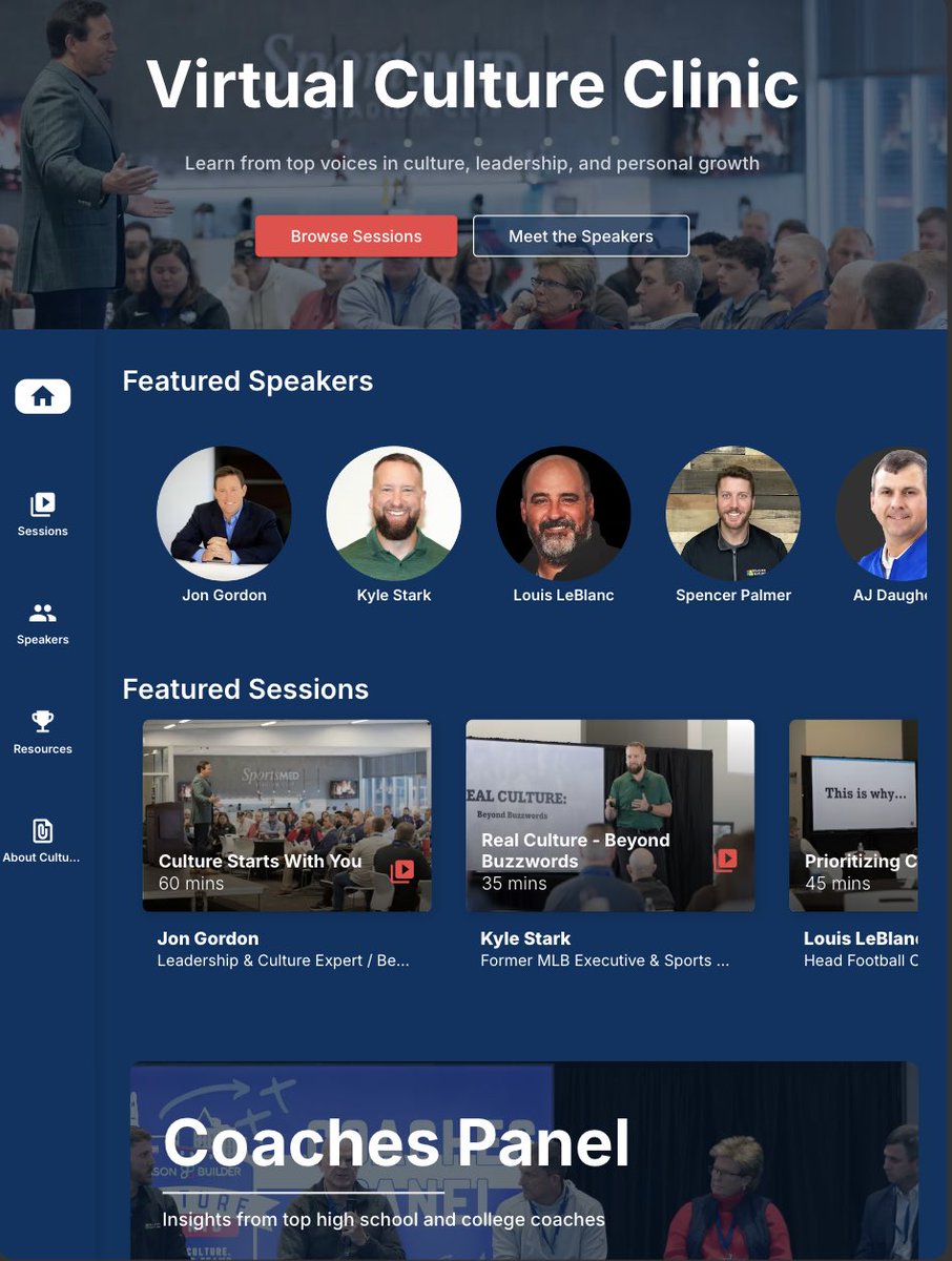 Now online at 

culture.seasonbuilder.org/clinic

Most teams talk about culture…
Very few actually build it.

Not because they don’t care—
but because they’ve never been shown how.

The Virtual Culture Clinic gives you exactly that.

Learn from leaders like Jon Gordon, Kyle Stark, AJ