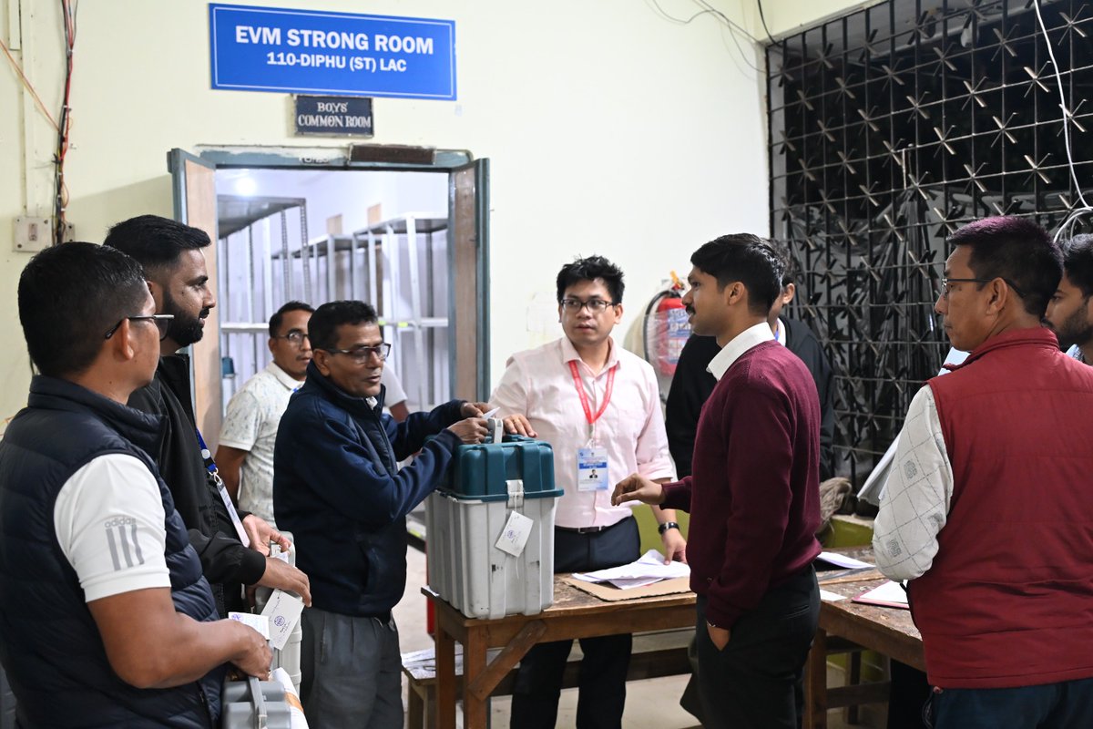 DCKarbiAnglong's tweet photo. Polling for Assembly Elections concluded peacefully across all the three LACs of Karbi Anglong Election District. Polling teams are returning steadily.
Heartfelt thanks to all polling personnel &amp; citizens for ensuring a smooth, successful democratic process. https://t.co/PLT5FXSo07