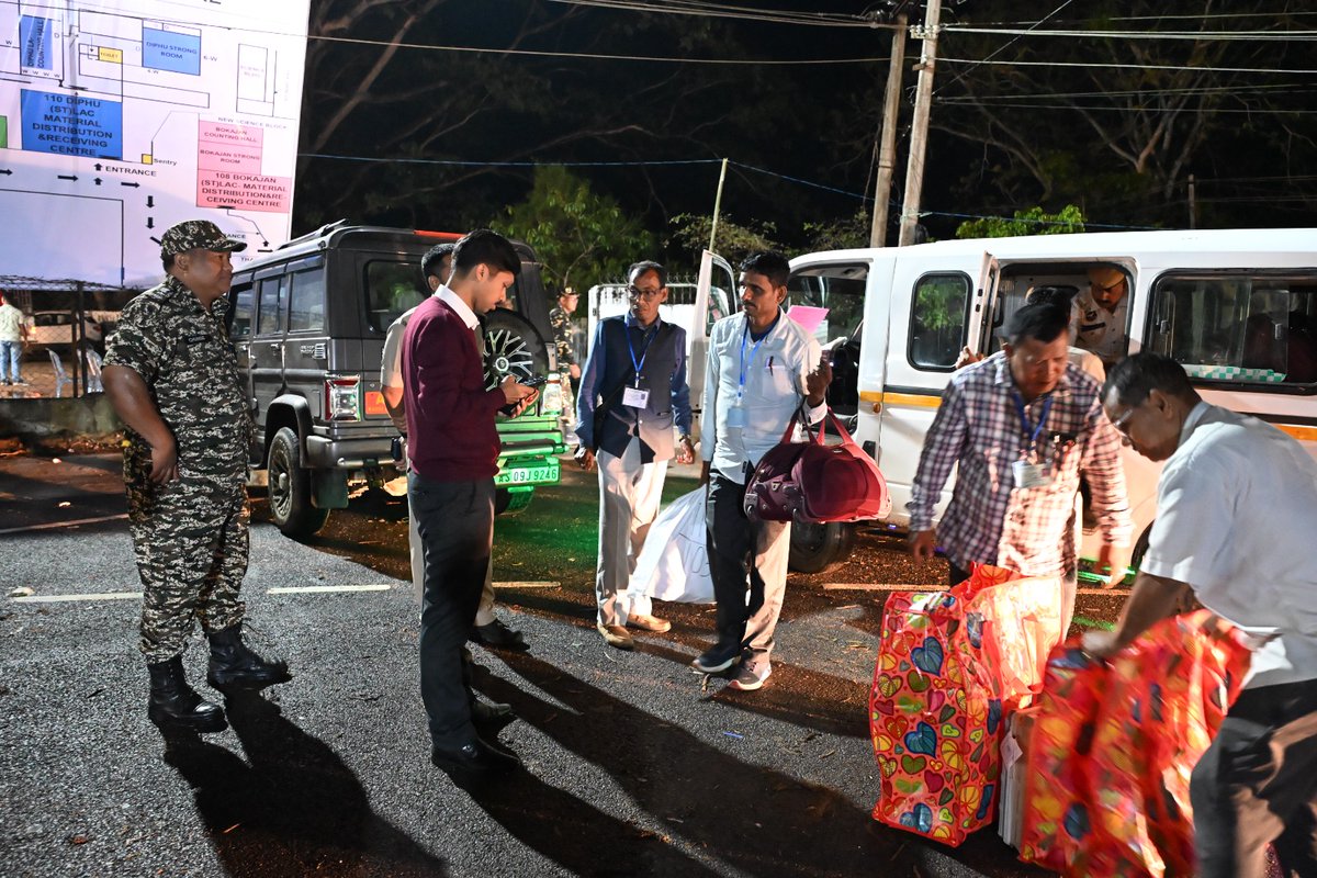 DCKarbiAnglong's tweet photo. Polling for Assembly Elections concluded peacefully across all the three LACs of Karbi Anglong Election District. Polling teams are returning steadily.
Heartfelt thanks to all polling personnel &amp; citizens for ensuring a smooth, successful democratic process. https://t.co/PLT5FXSo07