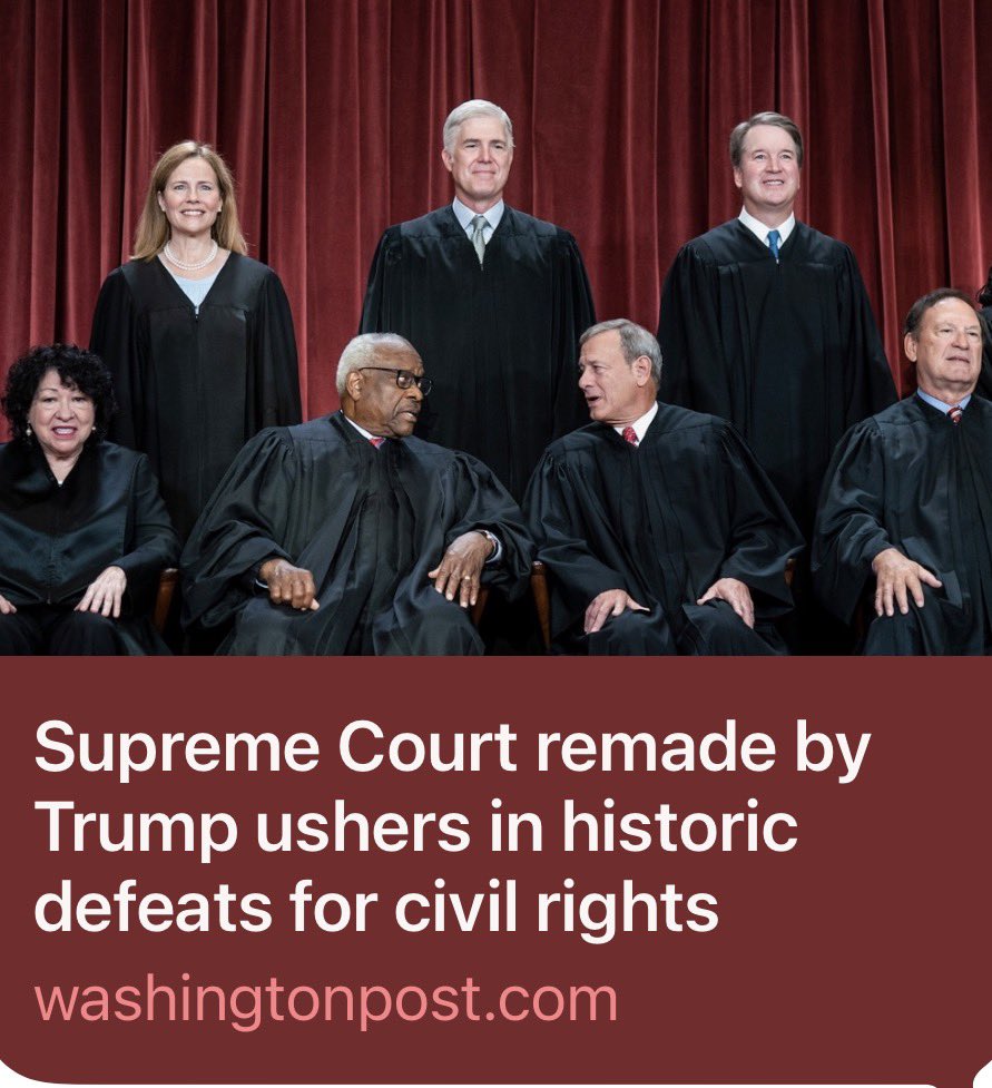CABlueBlaze's tweet image. 🚨Supreme Court remade by #Trump ushers in historic defeats for #CivilRights - Another reason @Keys_Gamarra’s HB #1481 should’ve passed and been signed by @GovernorVA Spanberger in the 2026 Session after a Youngkin veto in 2024. Instead 3 white men killed an overwhelmingly