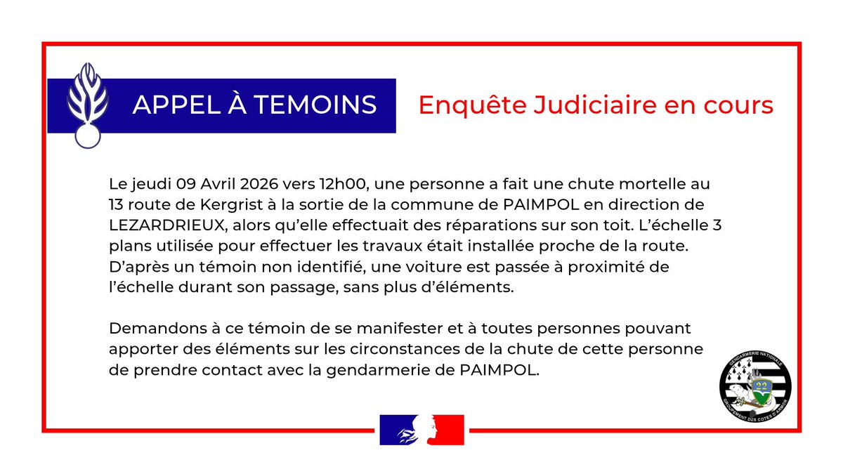Gendarmerie des Côtes d'Armor tweet media