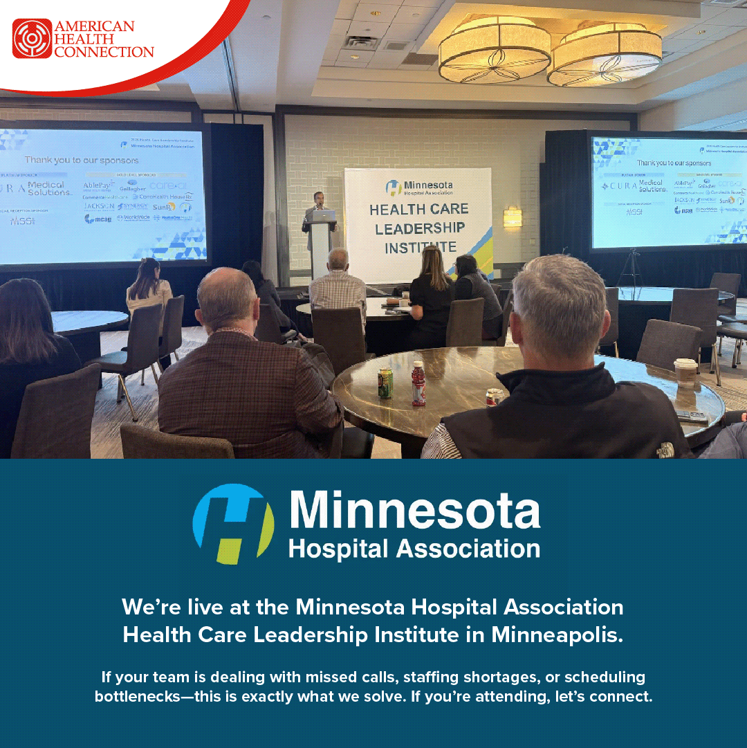 We’re live at the Minnesota Hospital Association Health Care Leadership Institute in Minneapolis. If your team is dealing with missed calls, staffing shortages, or scheduling bottlenecks—this is exactly what we solve. If you’re attending, let’s connect. If not, we’ll still show