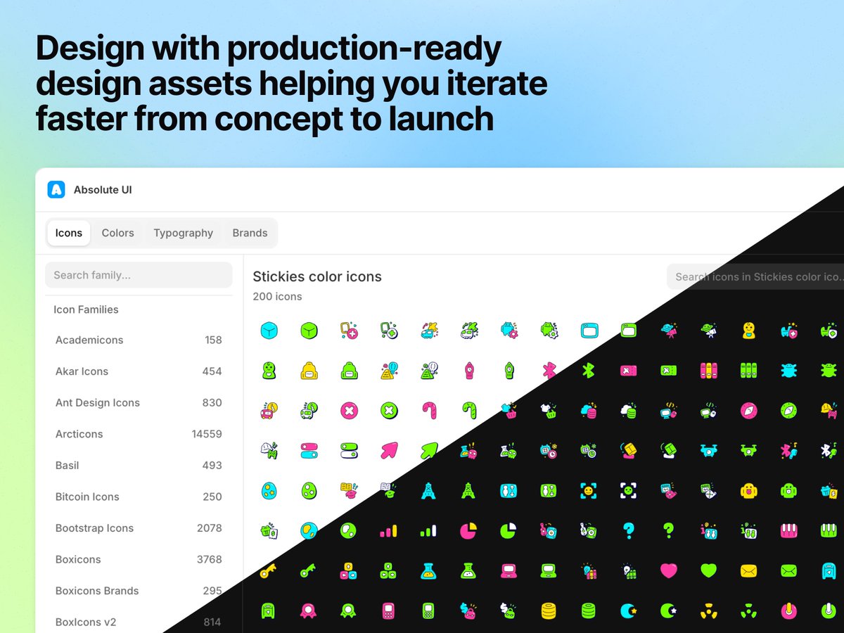 My first @Framer plugin got approved earlier this week.  

Get access to over: 
- 200+ icon families (275,000+ individual icons) 
- 150+ color styles (TailwindCSS, Radix, Apple colors) 
- 50+ text styles (Radix, Material UI, Apple text styles) 
- 500+ up to date brand logos