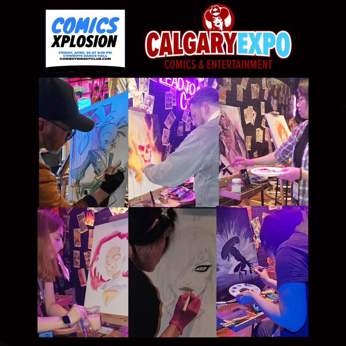 MogPark's tweet photo. I'll be at PO87 with more of my comics Snow Paw,  Ruxy Vampire, Man of Many Shadows, Spectress &amp; Sabanion.   Plus, more original art, melal prints and metal sketch cards, including canvas.  Check out all the events we'll be in too.  All happening at Calgary Expo!! https://t.co/eAWy2SeoCF
