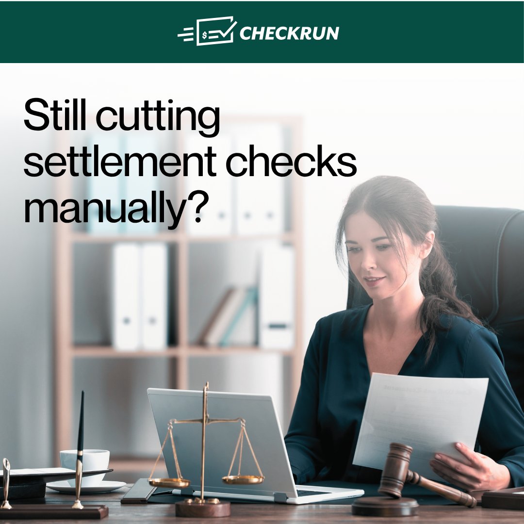 CheckrunChecks's tweet photo. Why do law firms still use checks in 2026? It comes down to:
• Trust account compliance
• Lien and settlement payments
• Vendor and court requirements

👉 Here’s how law firms are evolving their payment workflows:
 https://t.co/PFwydVuAQT https://t.co/f6cZ3vaS6e